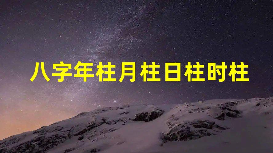 四柱神煞中的年柱月柱时柱分别代表什么？